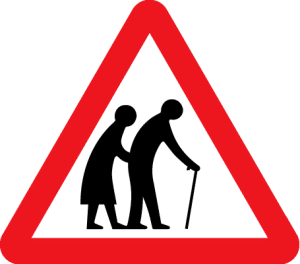 Theory Road sign elderly people